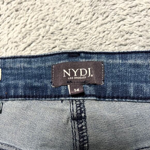 NYDJ Jeans Womens 14 (35x22) Capri High Rise Blue Denim Pants - Picture 4 of 10